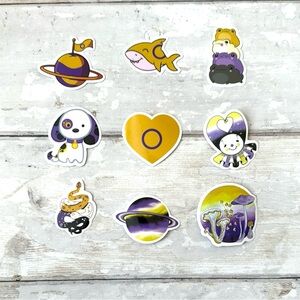 Intersex Pride Stickers LGBTQ Waterproof Bundle Lot Flags 9pc Set NEW